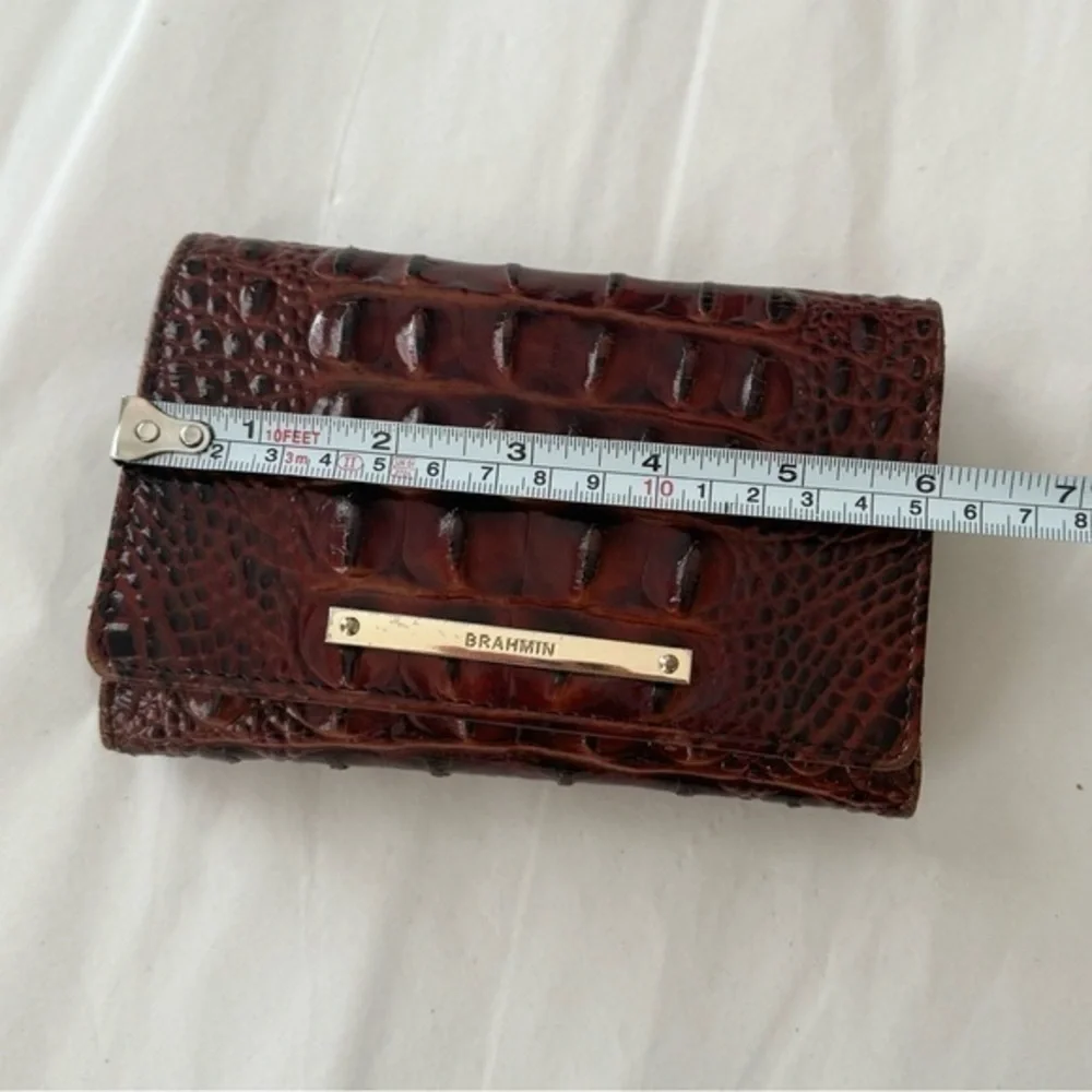 Brahmin Cordelia Brown‎ Pecan Melbourne Croc Embossed Wallet